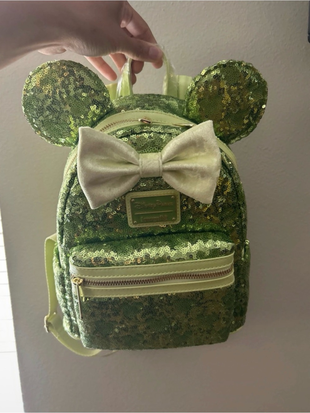 Disney Loungefly Sequin Mouse Ear Mini Backpack - Green
